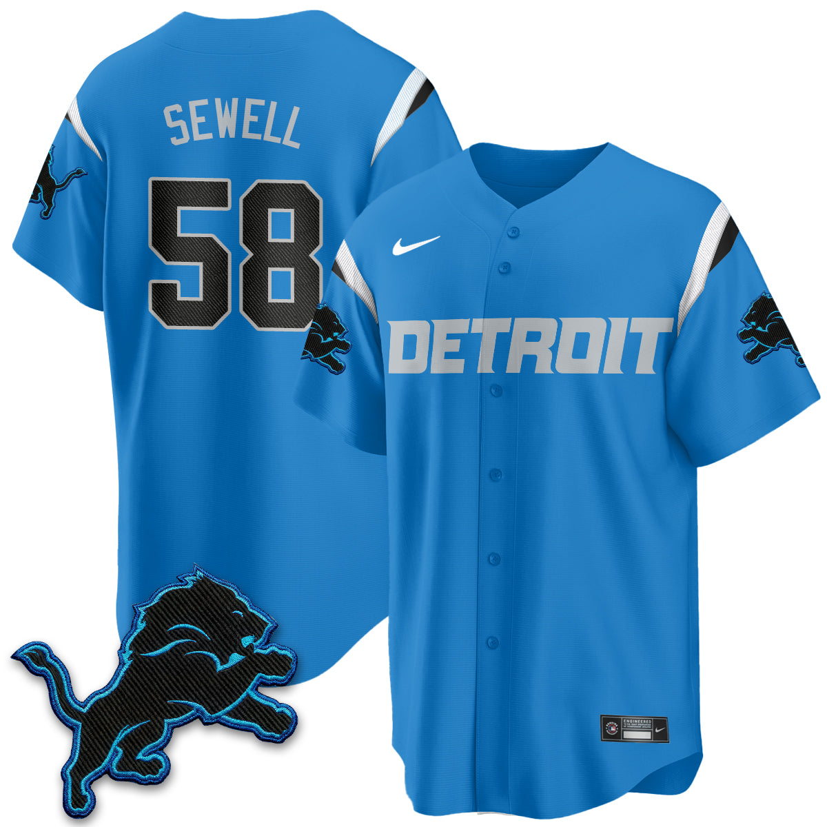 Detroit Lions 2026 Rivalries Baseball Vapor Jersey - Stitched