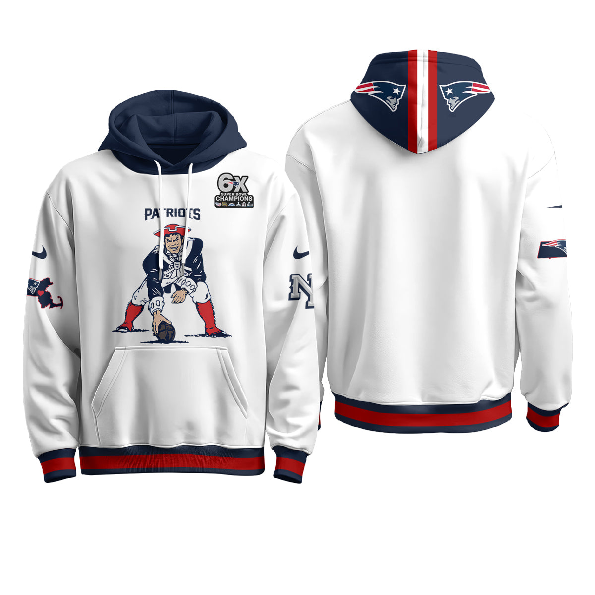 New England Patriots Minuteman Edition Hoodie - Stitched
