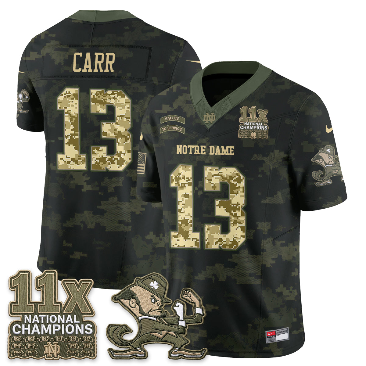 Notre Dame Fighting Irish 2026 Salute to Service Vapor Jersey - Stitched