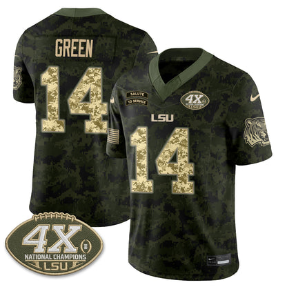 LSU Tigers 2026 Salute to Service Vapor Jersey - Stitched