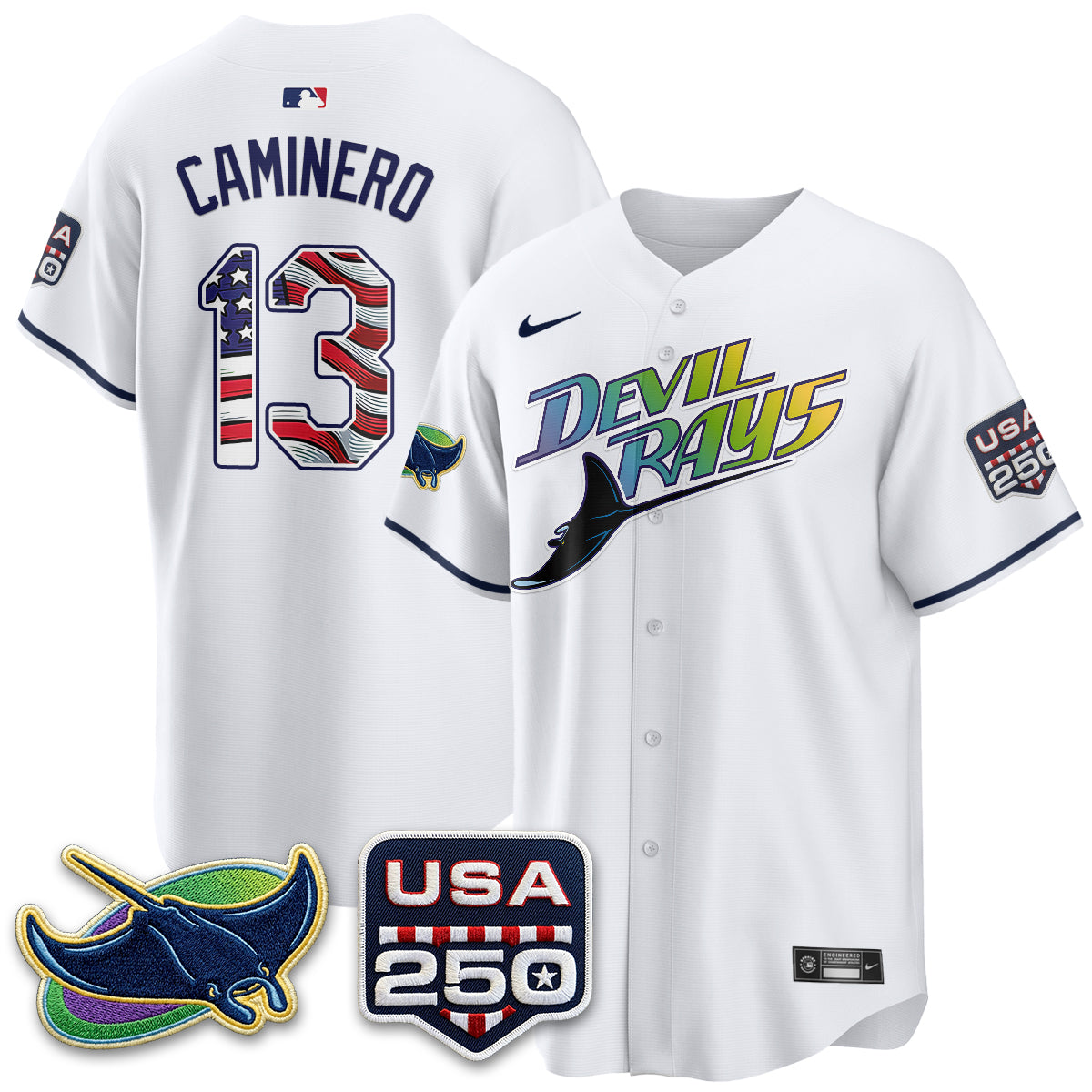 Tampa Bay Rays Independence Day USA 2026 City Connect Vapor Jersey - Stitched
