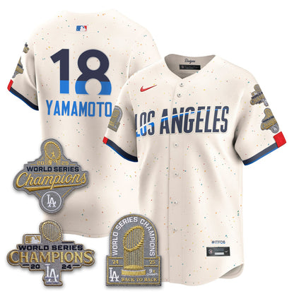 LAD Gold Collection Stadium Vapor Limited Jersey - Back to Back 9x Champs - All Stitched