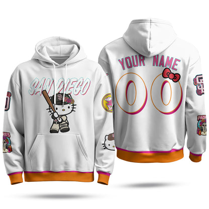 San Diego Padres x Meow KT Custom Hoodie - Stitched