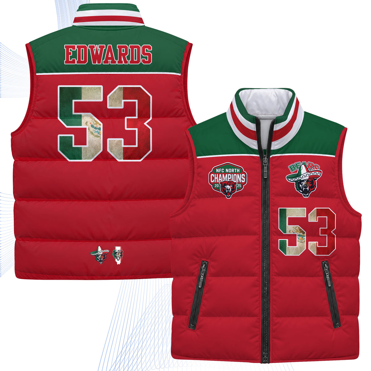CHI Mexico Style Puffer Vest - Printed V2
