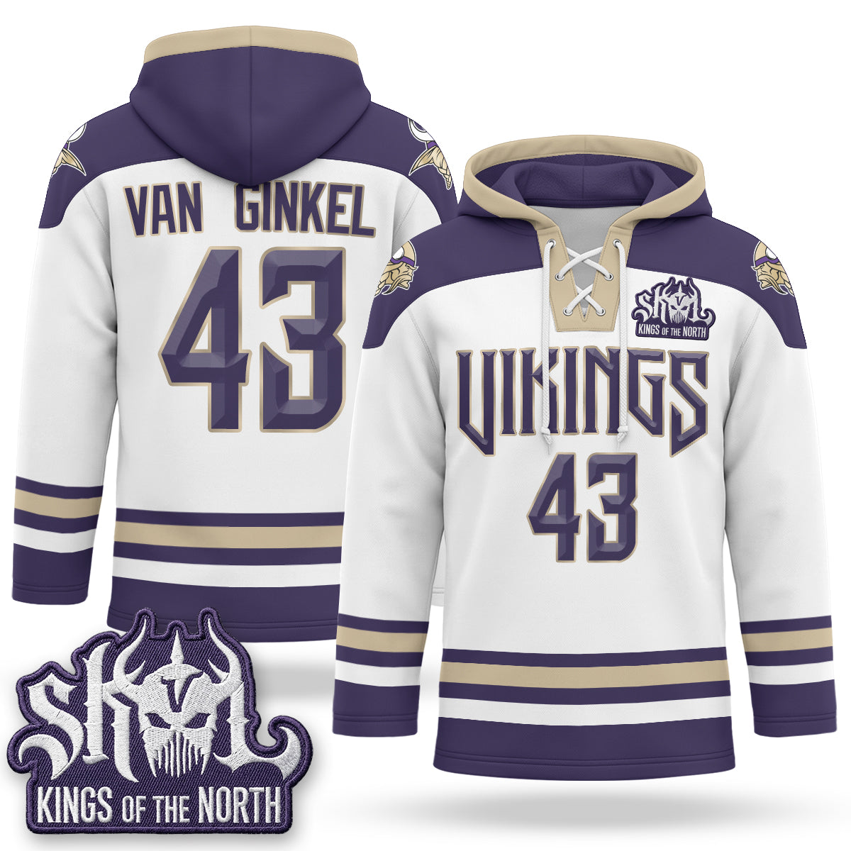 Minnesota Vikings 2026 Rivalries Fleece-Lined Hockey Hoodie - Stitched