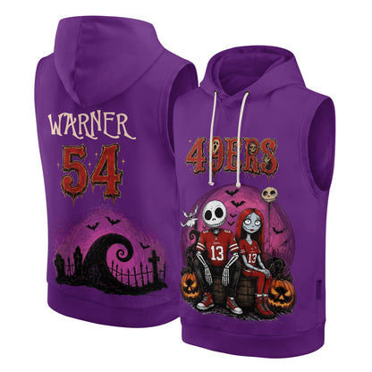 SF x Skeleton Gentleman & Rag Doll Bride Edition Sleeveless Hoodie Tank Top - Printed