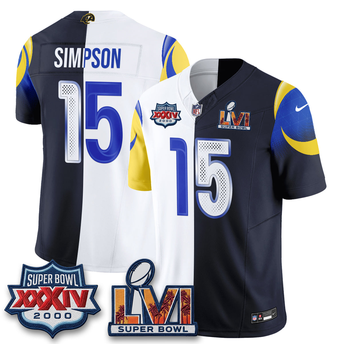 Los Angeles Rams Rivalries Split Vapor Jersey - Stitched