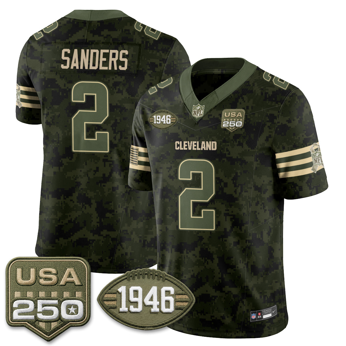 CLE 2026 Salute to Service Vapor Jersey - Stitched