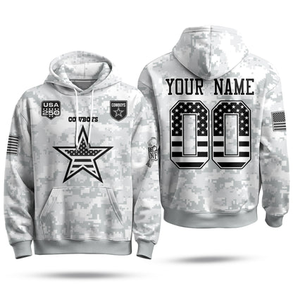 DAL 2026 Salute To Service Edition Pullover Custom Hoodie - Printed