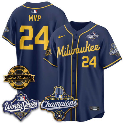 MIL 2026 WS Champions - Bob Uecker Patch Vapor Jersey - Stitched