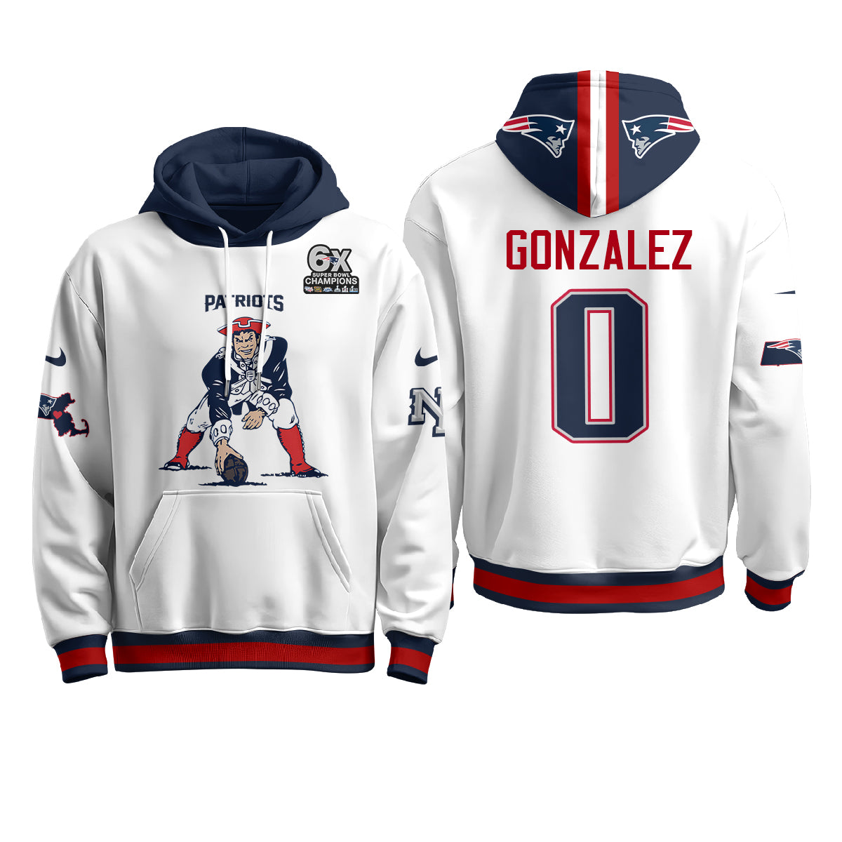 New England Patriots Minuteman Edition Hoodie - Stitched