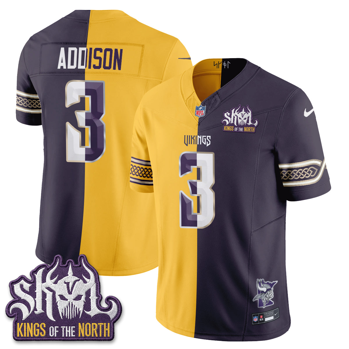 Minnesota Vikings 2026 Rivalries Split V2 Vapor Jersey - Stitched