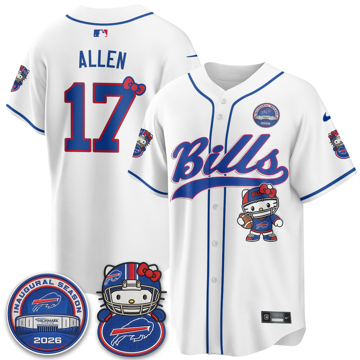 BUF x Meow  Vapor Baseball Jersey - Stitched