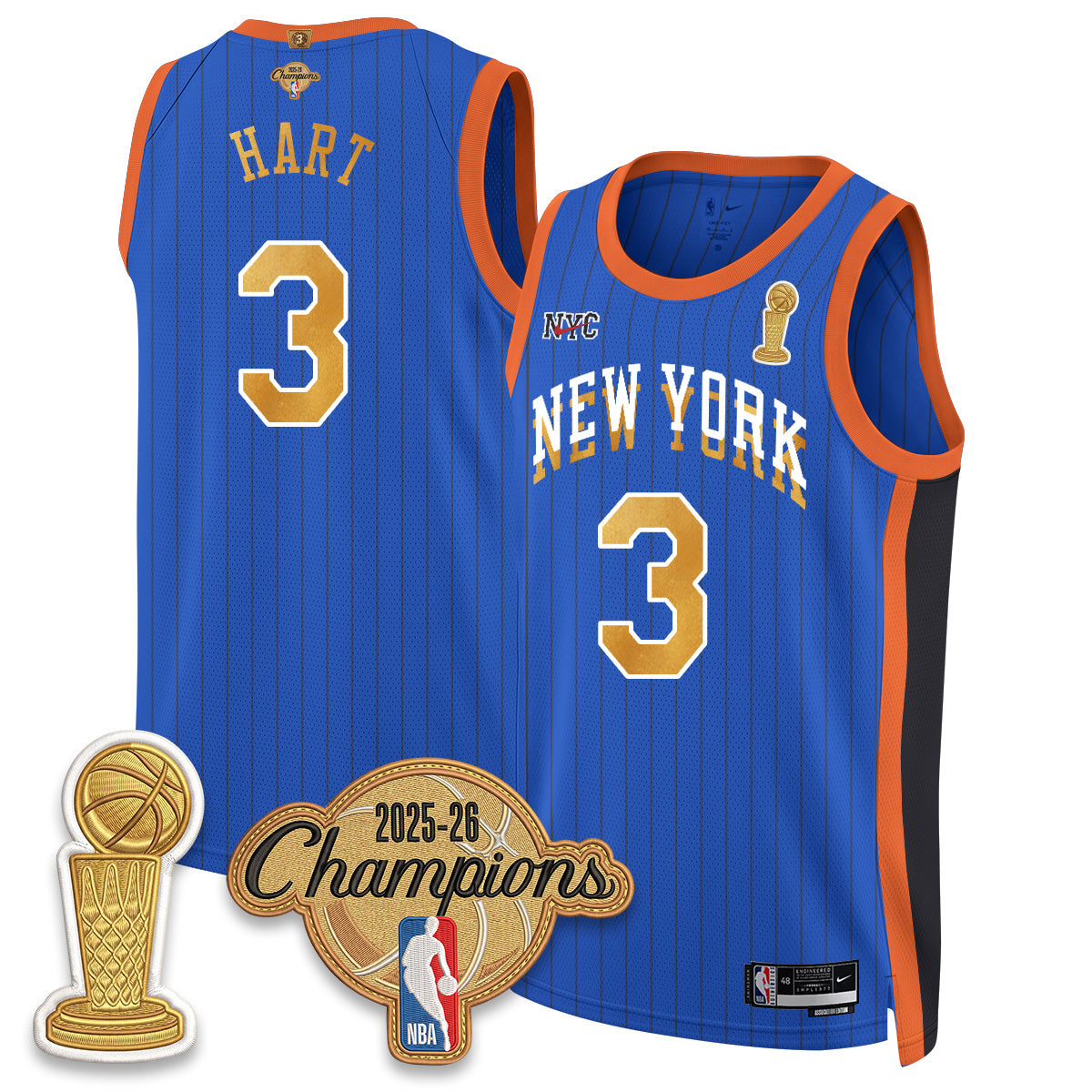 New York Knicks Champions Night Vapor Jersey - Stitched