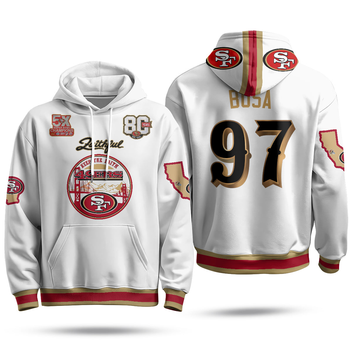 SF Faithful to The Bay Fleece Hoodie - Printed