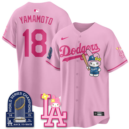 Los Angeles Dodgers My Melody Edition Vapor Jersey - Stitched