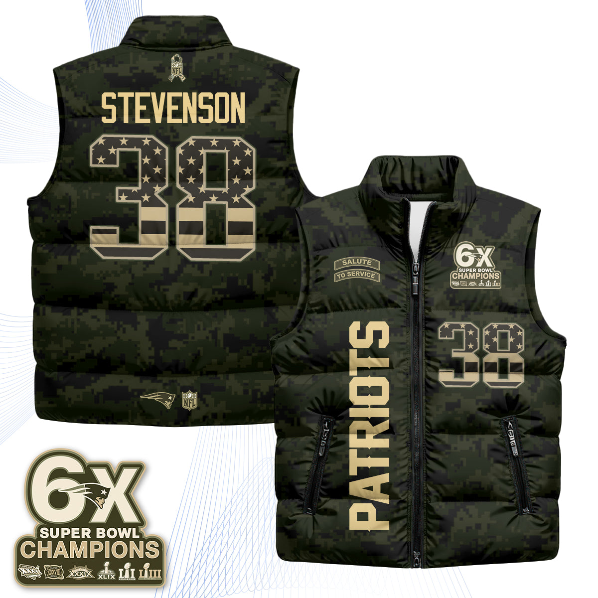 NE 2026 Salute to Service Puffer Vest - Printed