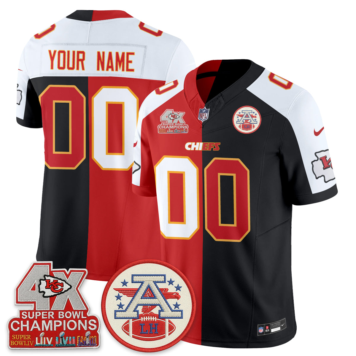 KC Split Edition Vapor Custom Jersey - Stitched