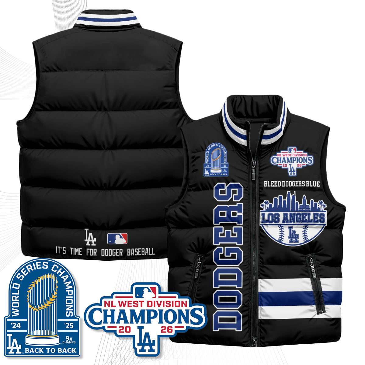 LAD "Bleed Blue" Puffer Vest - Printed