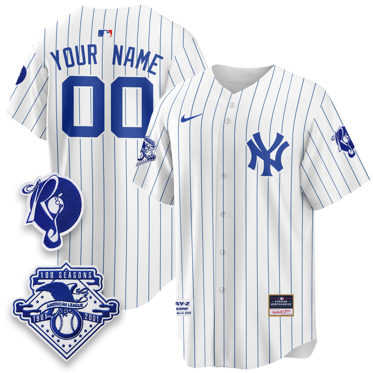 New York Yankees x Jay Z Edition Vapor Custom Jersey - Stitched