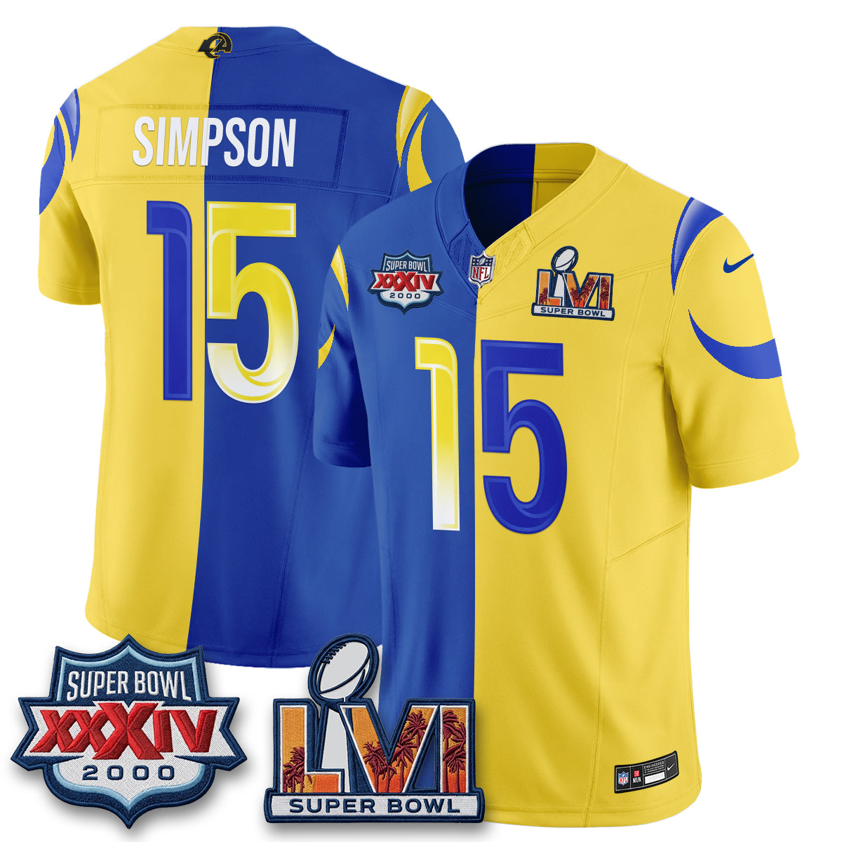 Los Angeles Rams Rivalries Split Vapor Jersey - Stitched