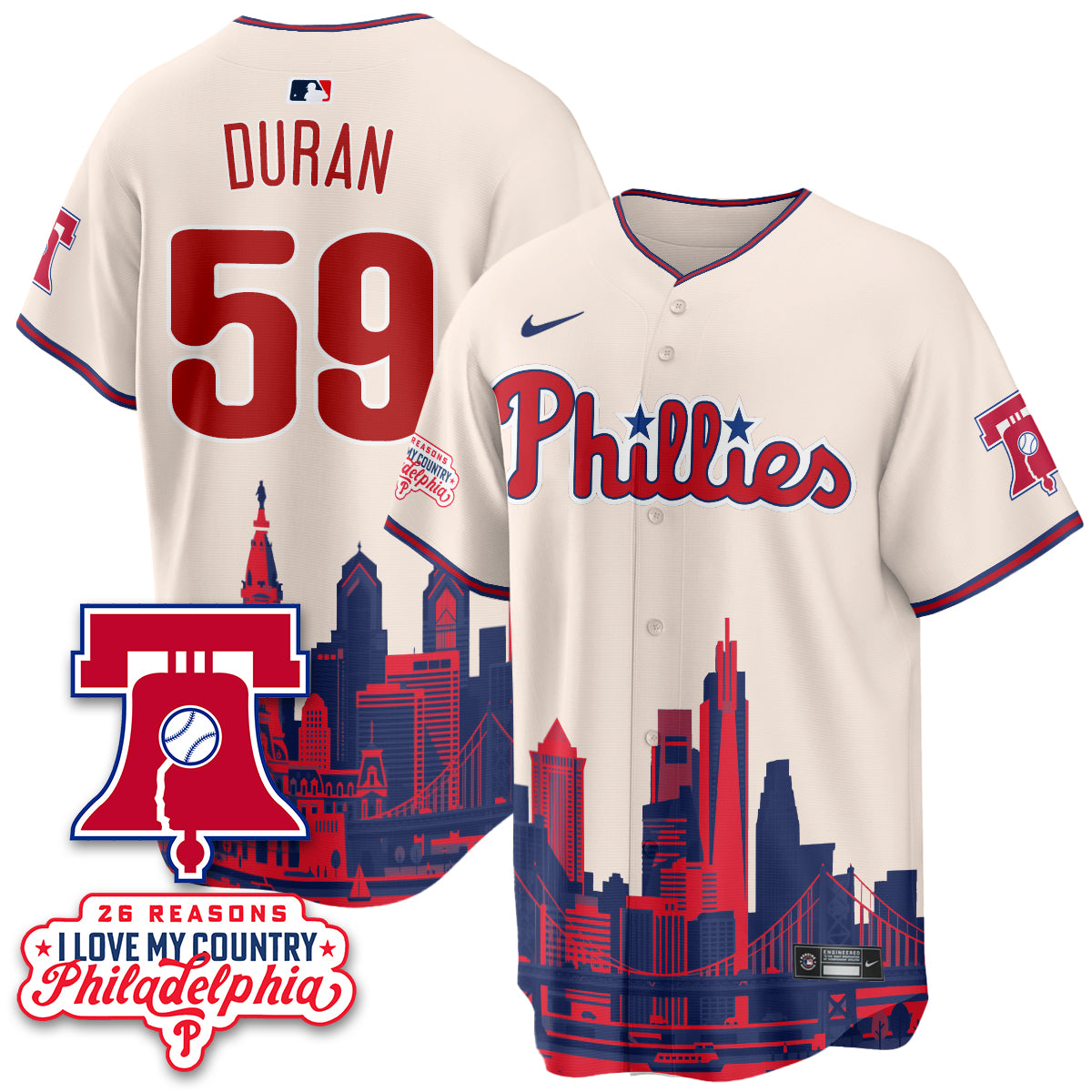Philadelphia Phillies "26 Reasons I Love My Country" Edition Vapor Jersey - Stitched