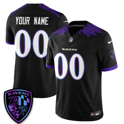 Baltimore Ravens Halloween Edition Vapor Custom Jersey - Stitched