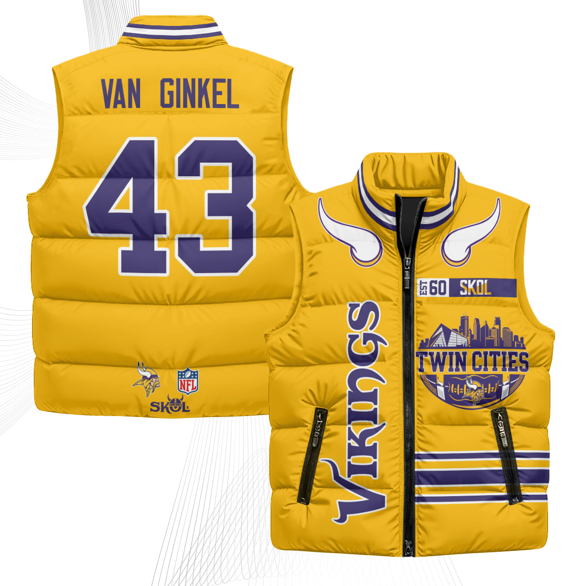 MIN Twin City Puffer Vest - Printed