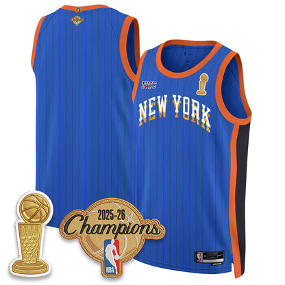 New York Knicks Champions Night Vapor Jersey - Stitched