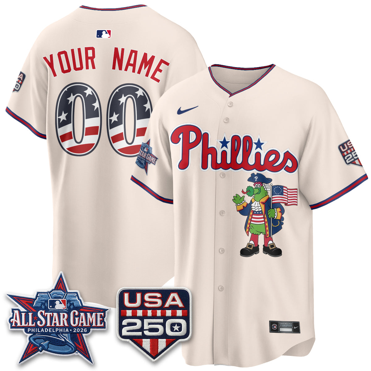 Philadelphia Phillies 2026 All Star Phanatic Edition Vapor Custom Jersey - Stitched