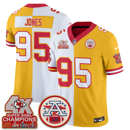 Kansas City Chiefs Throwback Split Vapor Jersey - Stitched
