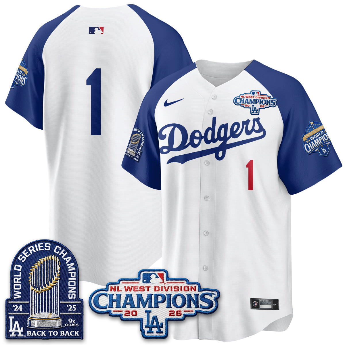 LAD 2026 NL West Champs Vapor Jersey- Stitched