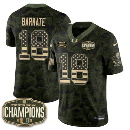 Miami Hurricanes 2026 Salute to Service Vapor Jersey - Stitched