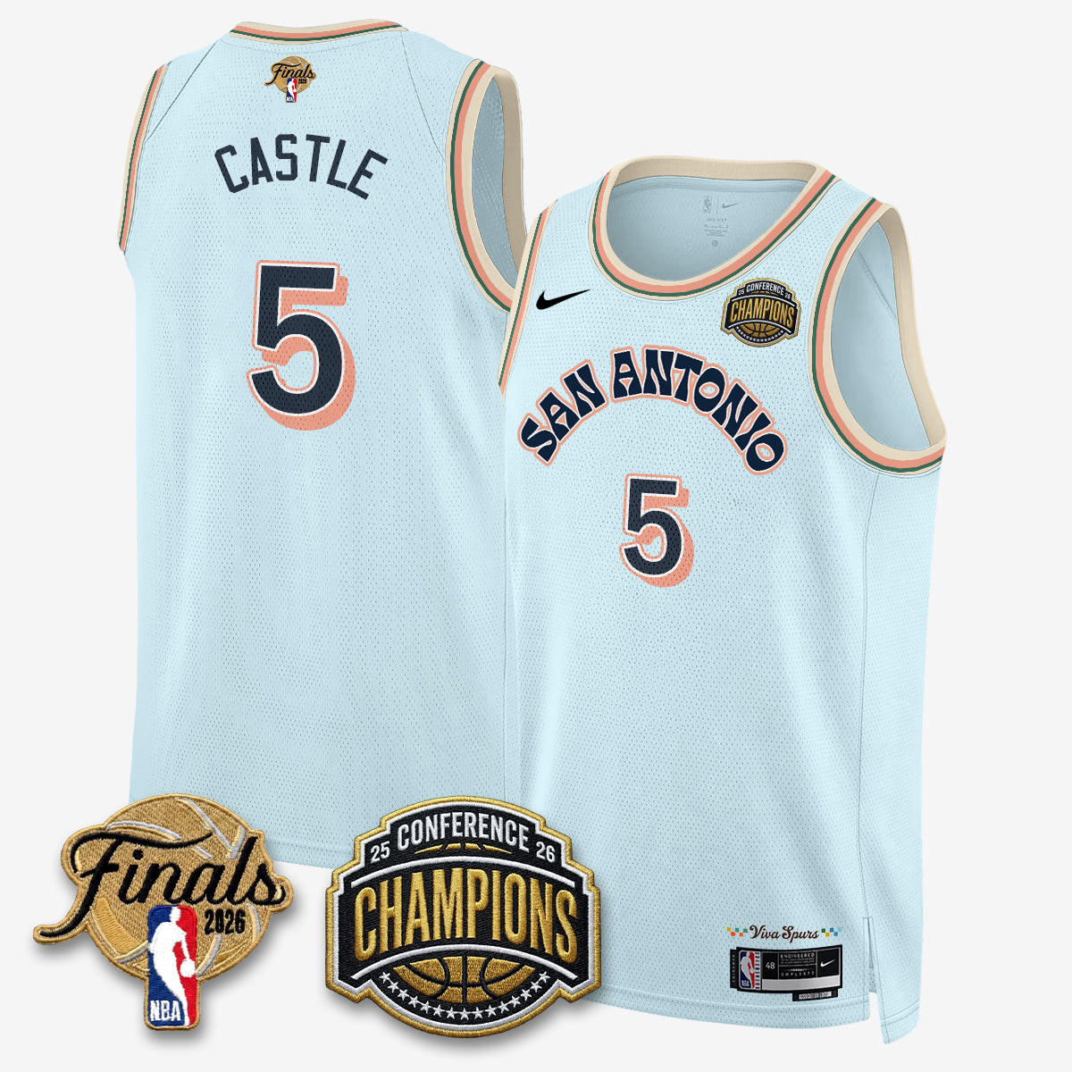 SAS 2026 NBA Western Conference Champions Vapor City Edition Jersey - Stitched