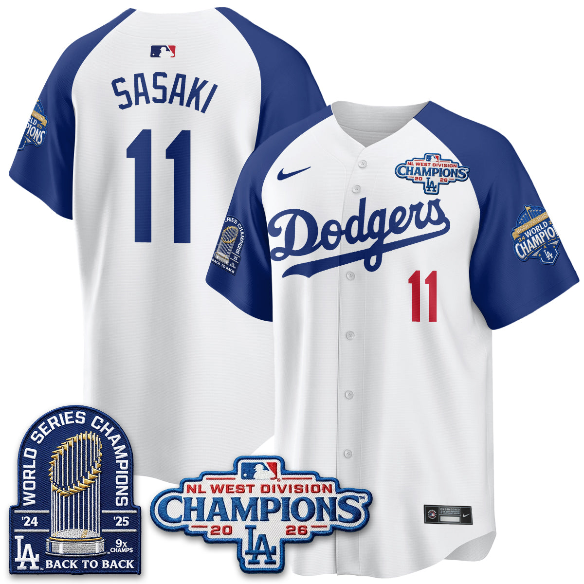 LAD 2026 NL West Champs Vapor Jersey- Stitched