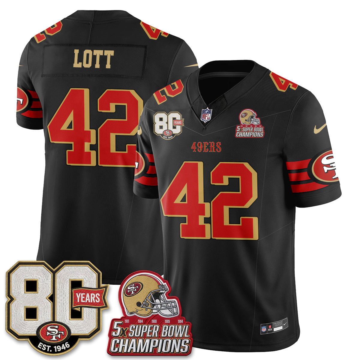 San Francisco 49ers Throwback Vapor Jersey - Stitched