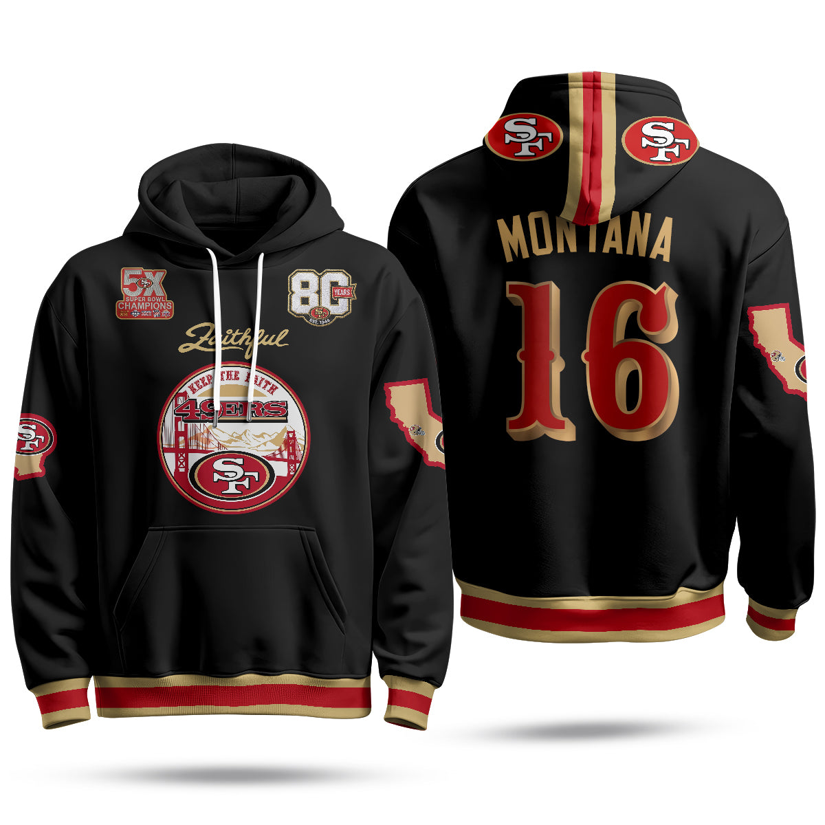 SF Faithful to The Bay Fleece Hoodie - Printed