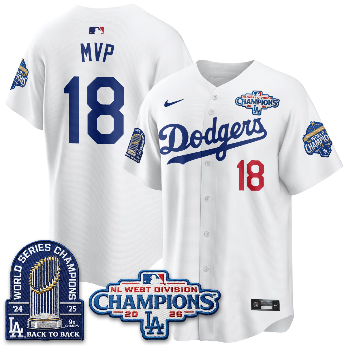 LAD 2026 NL West Champs Vapor Jersey- Stitched