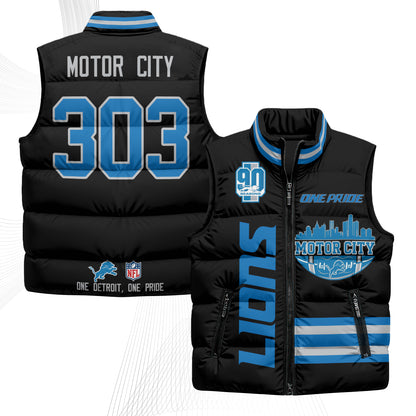 DET Motor City Puffer Vest - Printed