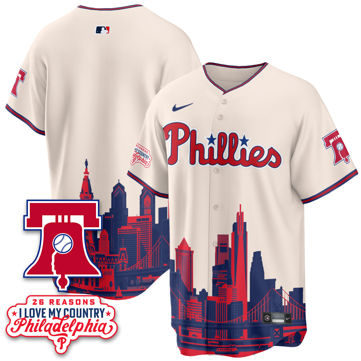 Philadelphia Phillies "26 Reasons I Love My Country" Edition Vapor Jersey - Stitched