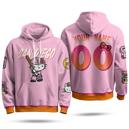 San Diego Padres x Meow KT Custom Hoodie - Stitched