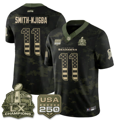 Seattle Seahawks 2026 Salute to Service Edition Vapor Jersey - Stitched