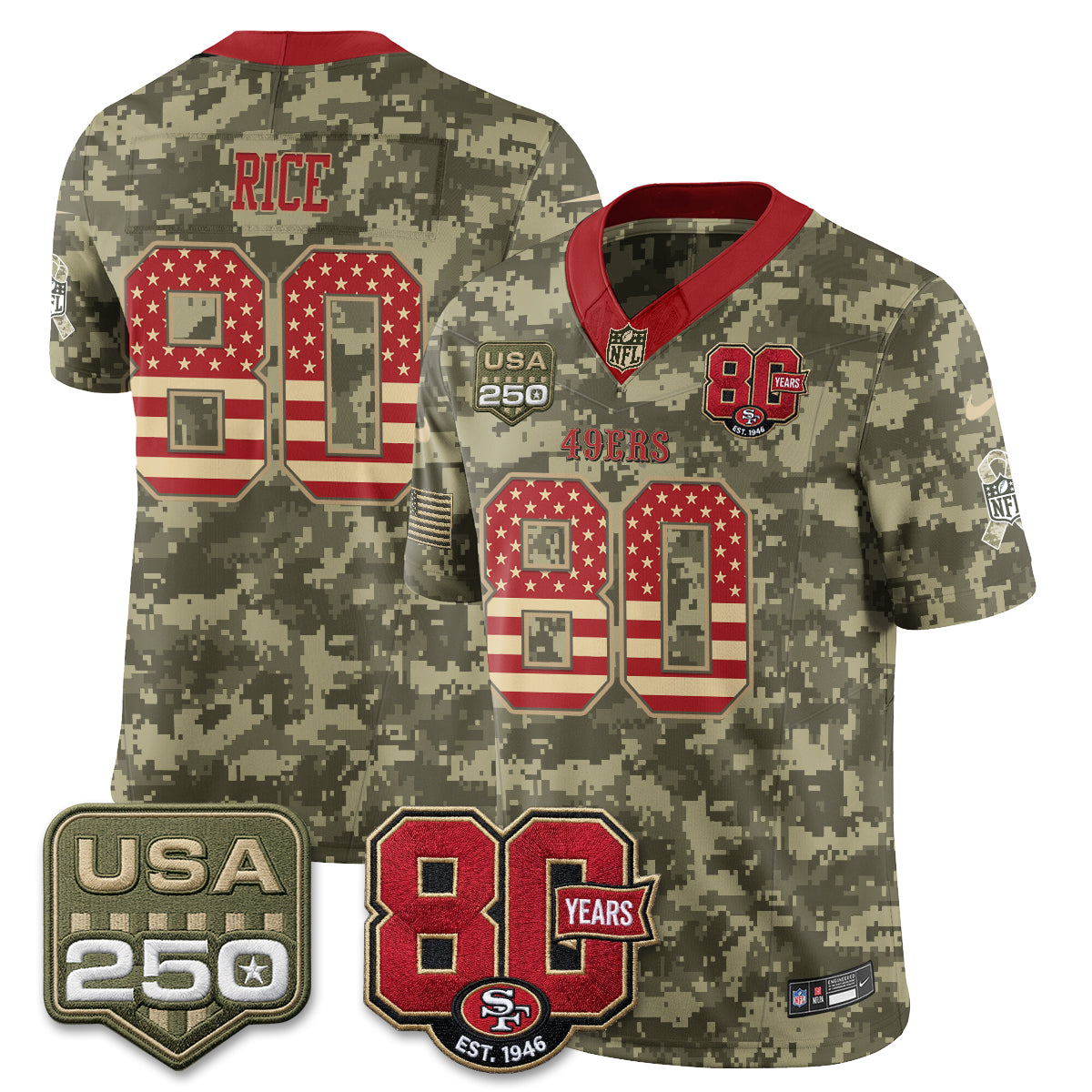 San Francisco 49ers 2026 Salute to Service Edition Vapor Jersey - Stitched