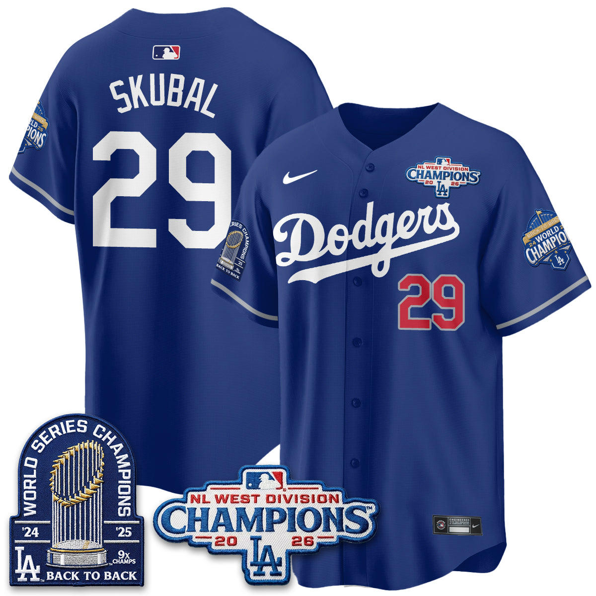 LAD 2026 NL West Champs Vapor Jersey- Stitched
