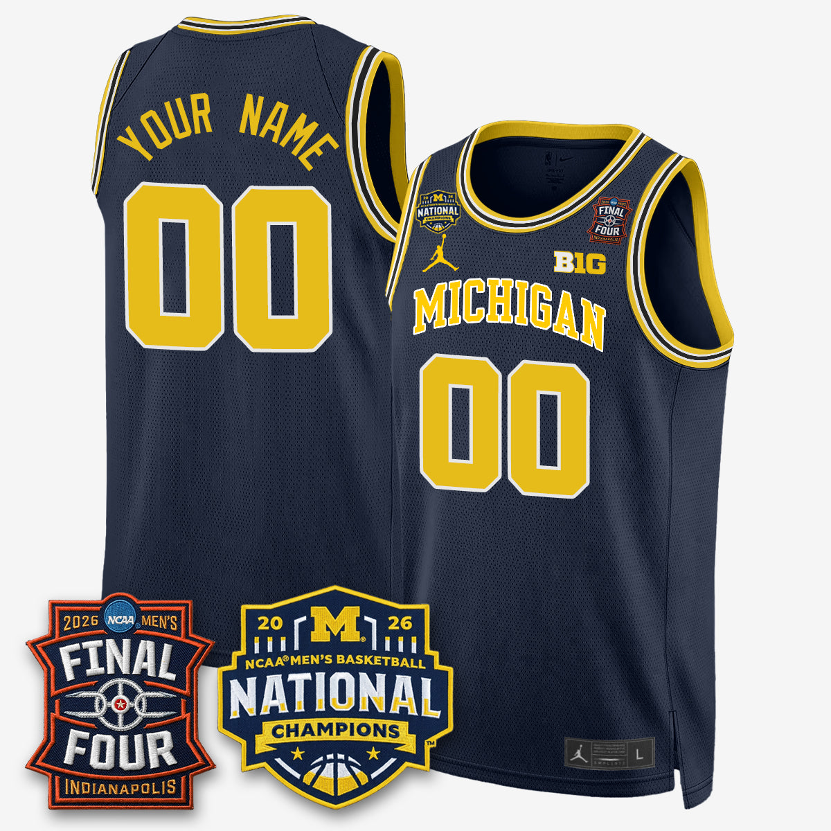MICH 2026 NCAA Men's Basketball Champions Limited Custom Jersey - All Stitched