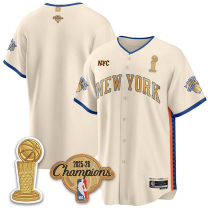 New York Knicks Champions Night Baseball Vapor Jersey - Stitched