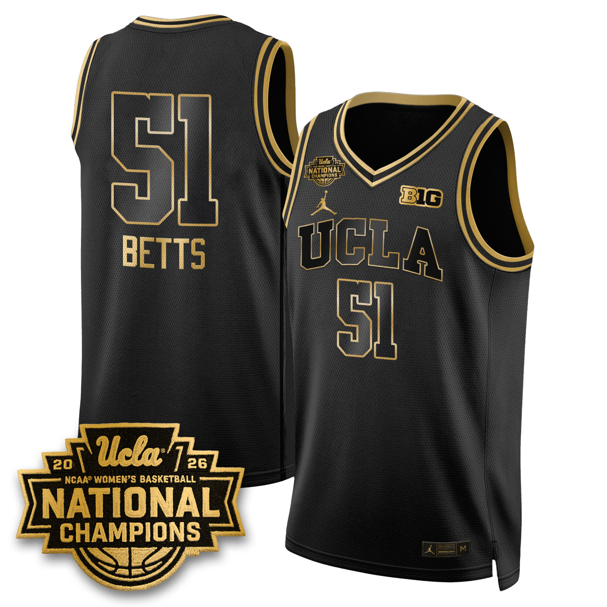 UCLA Women's Basketball National Champion 2026 Gear Limited Jersey -  All Stitched