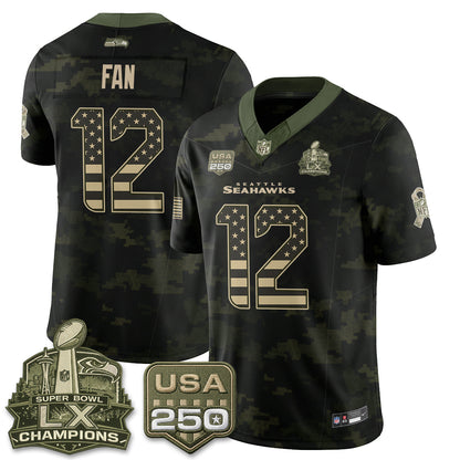 Seattle Seahawks 2026 Salute to Service Edition Vapor Jersey - Stitched