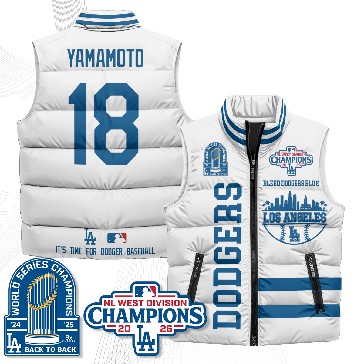 LAD "Bleed Blue" Puffer Vest - Printed