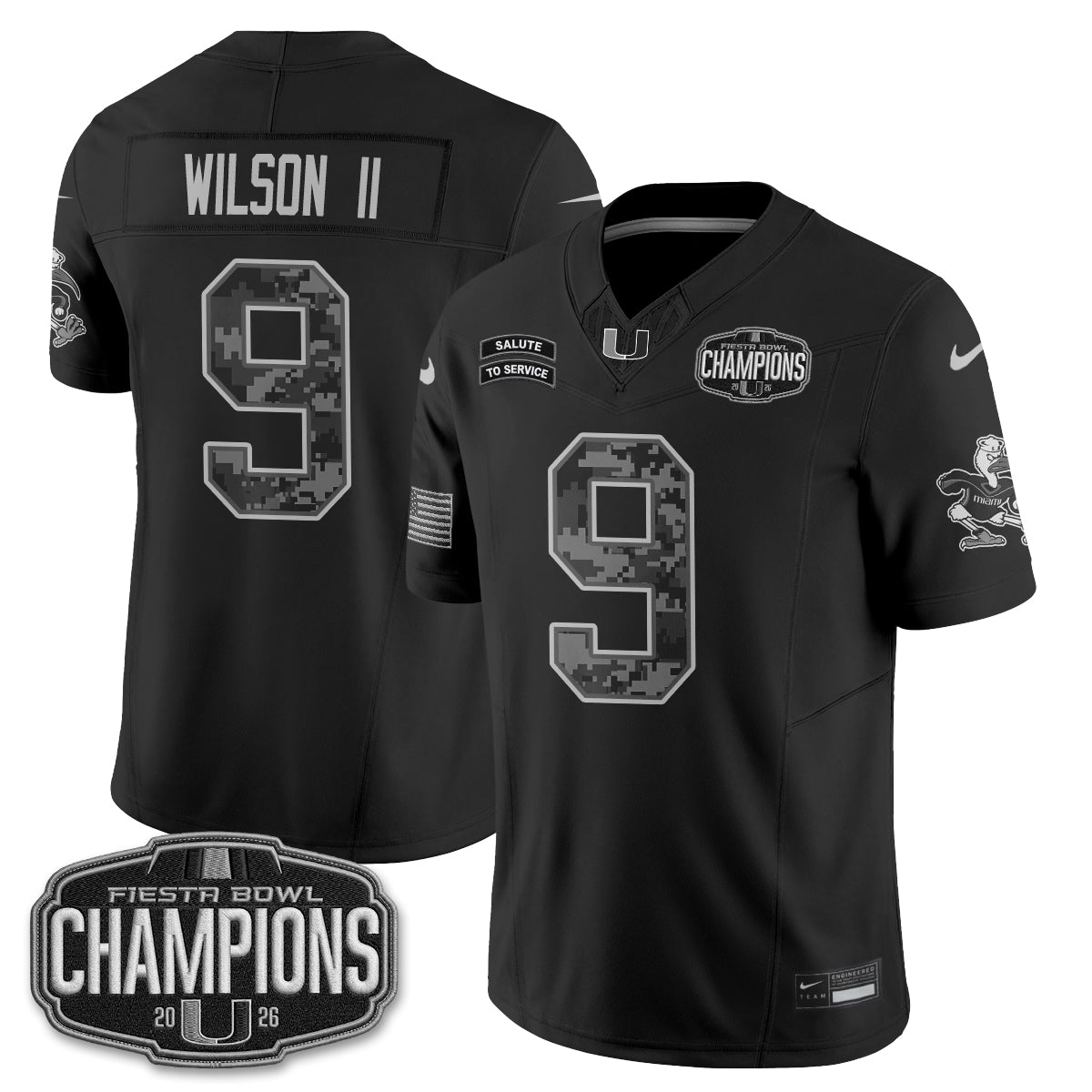 Miami Hurricanes 2026 Salute to Service Vapor Jersey - Stitched